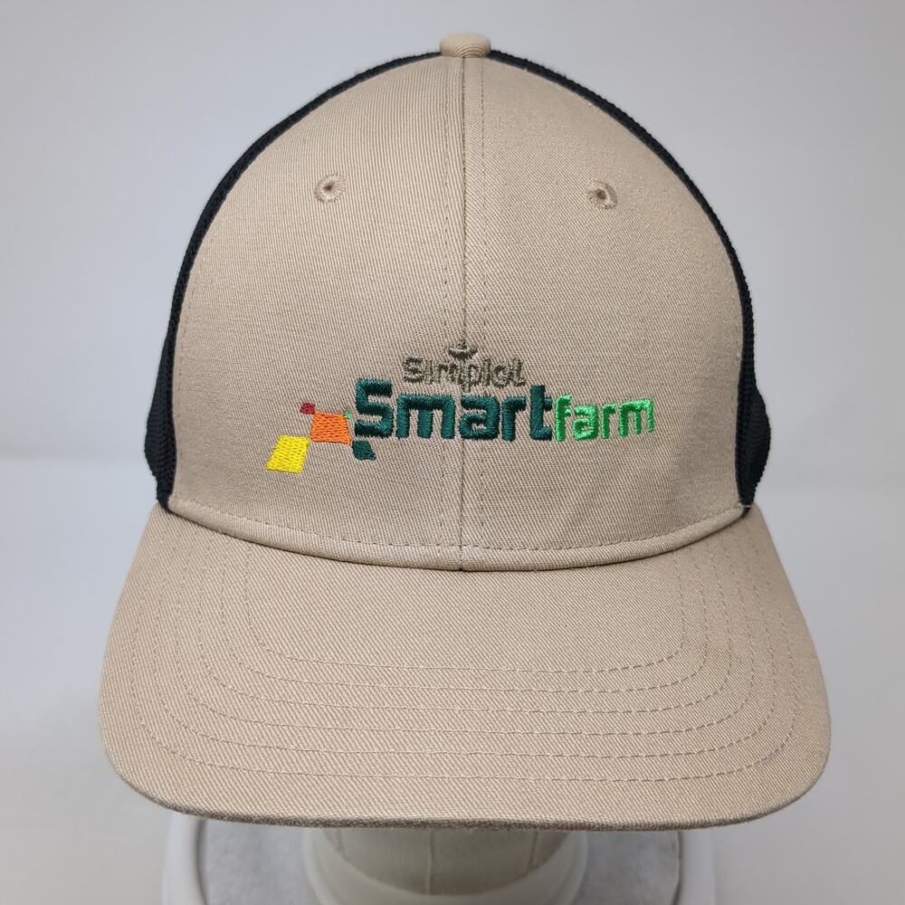 Simplot Smart Farm Snapback Trucker Hat Beige One… - image 2